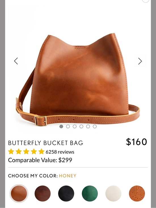 Portland Leather Handbags - Portland Leather Honey Brown Butterfly Bucket Shoulder Bag